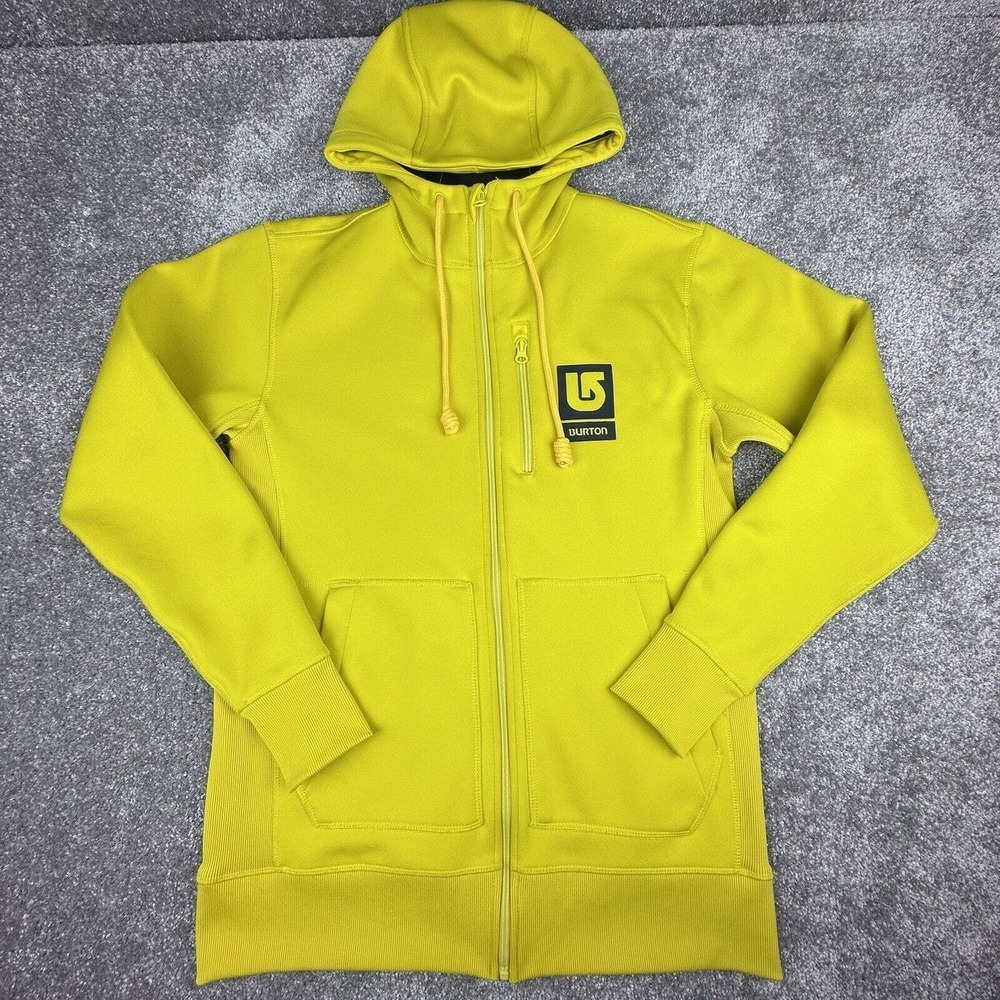Burton Full Zip Hoodie Jacket Womens Small Yellow Snowboarding Athletic Outdoors